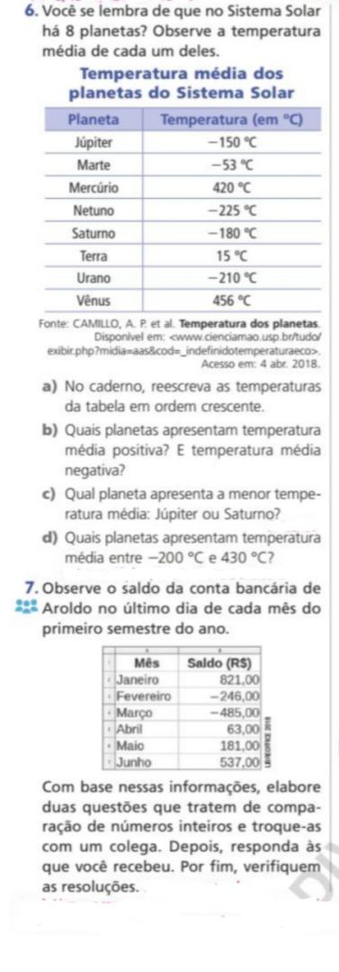 Páginas 44-46 e 47 livro Matematica 7o ano